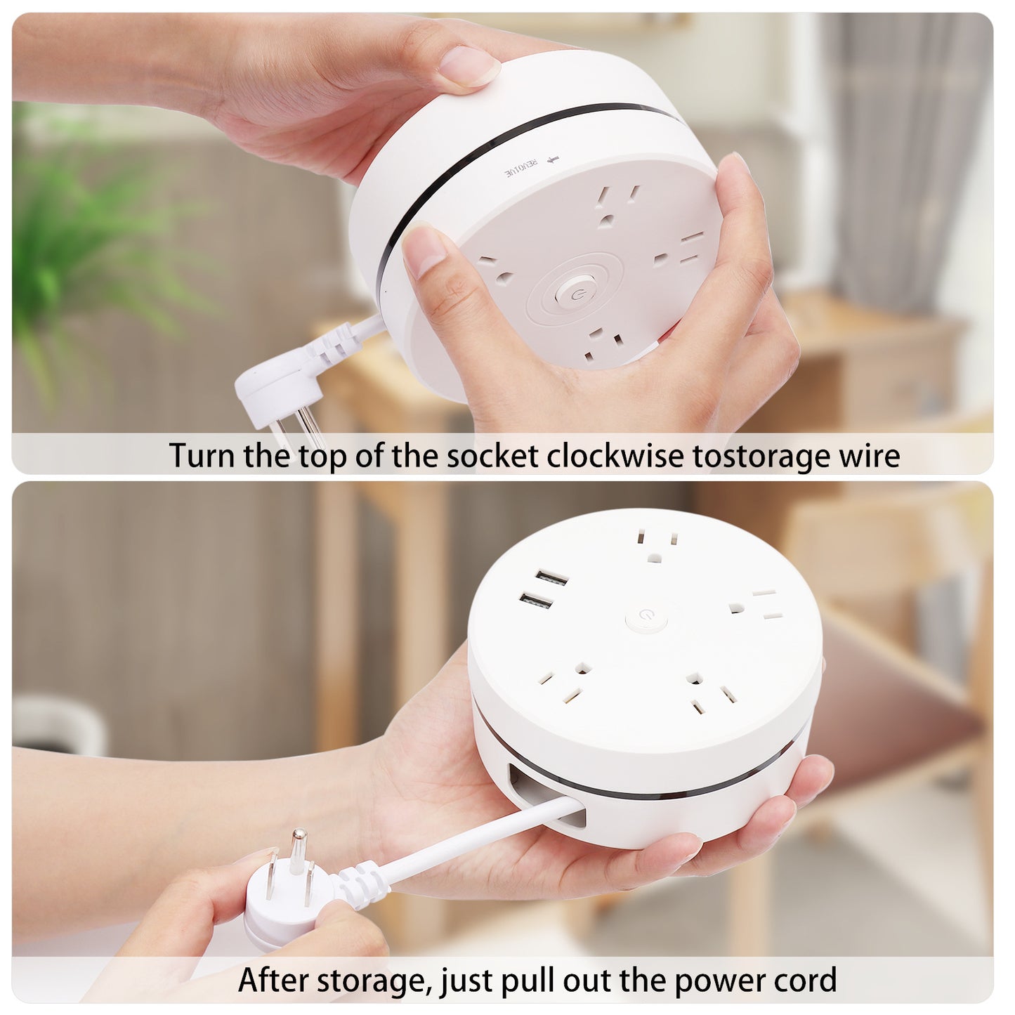 US Standard Pull-Out Power Strip Socket