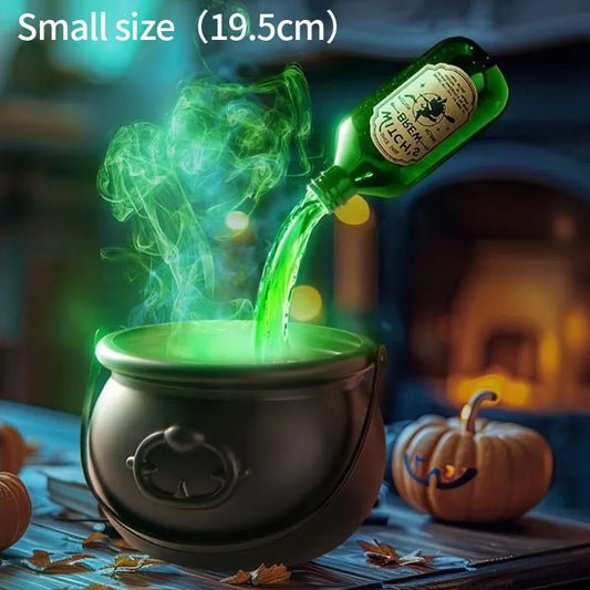 Halloween Witch Bowl Magic Cauldron with Fog Maker Horror House Ornaments Indoor Home Party Scary Props Halloween Spooky Decor